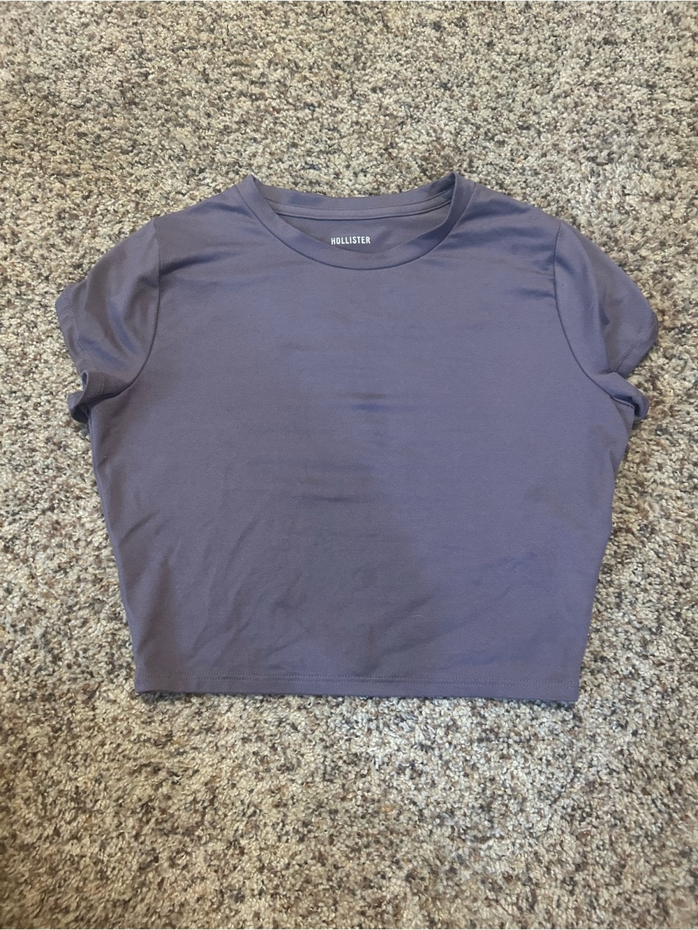 Teen Hollister short cropped purple shirt fall casual size small